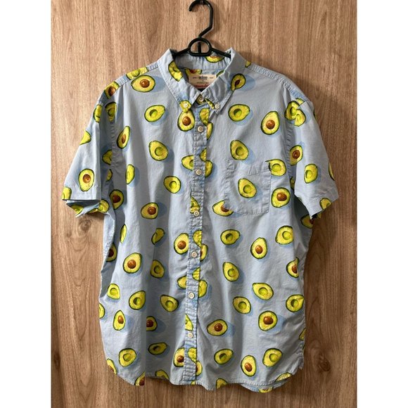 Urban Pipeline Mens XXL Avocado All Over Print Button Down Summer Shirt NEW - Picture 1 of 5